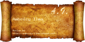 Ambrózy Ilma névjegykártya